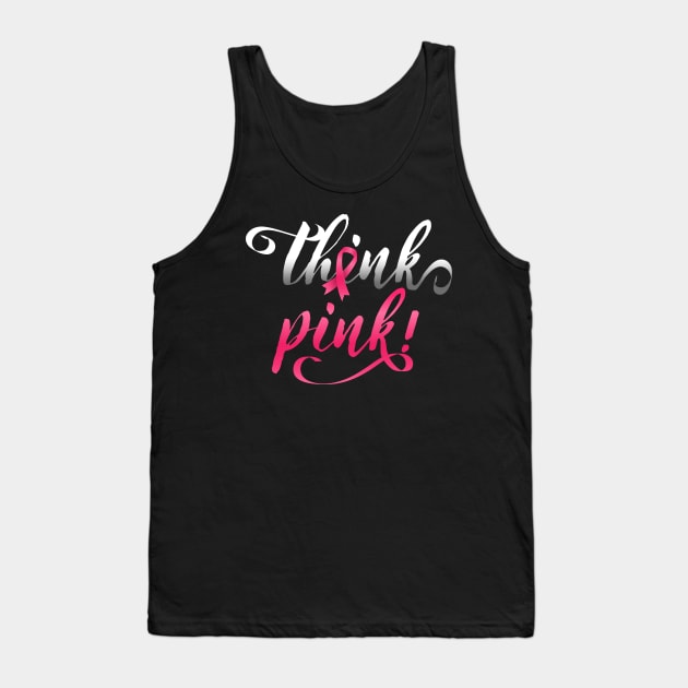 Think Pink Ribbon | Breast Cancer Awareness | Gift Tank Top by MerchMadness